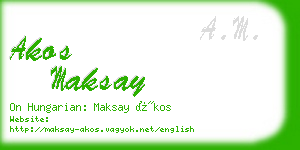 akos maksay business card